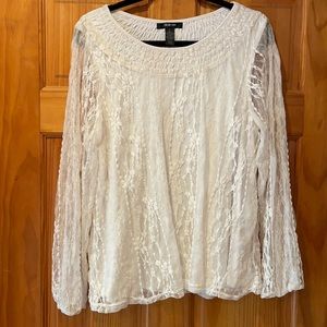 Style & Co. Beige Lace Top